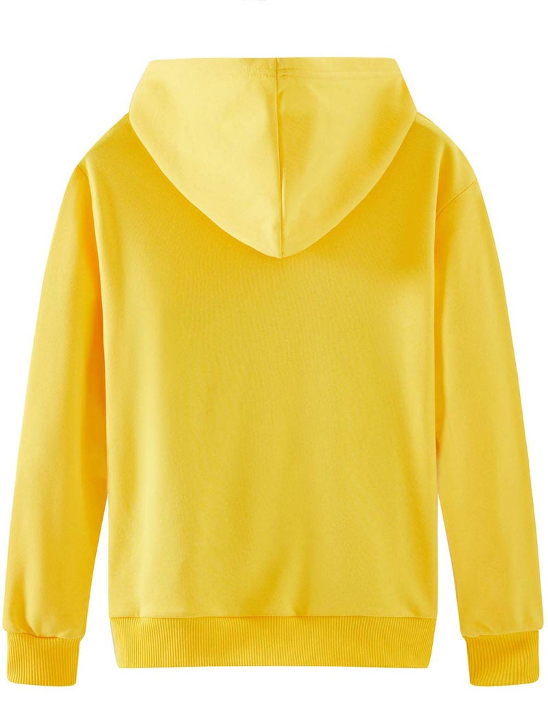 Spring&Gege Youth Solid Full Zipper Hoodies Soft Kids Hooded Sweatshirt for Boys and Girls Size 11-12 Years Yellow - Image 2